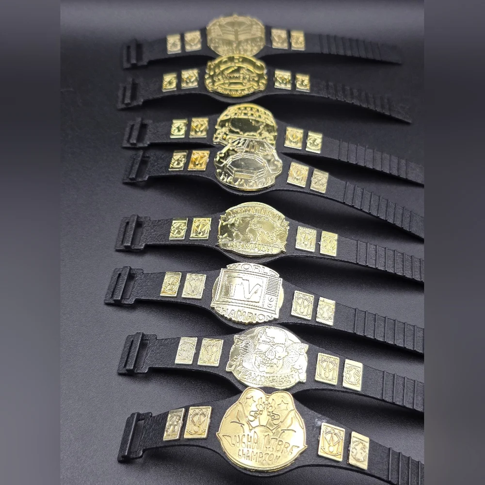 Set 8 Championship WWE And AEW. Black and Gold Champion Wearable